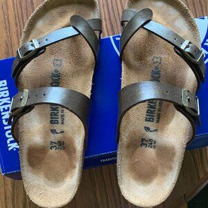 Birkenstock Sandals Mayari Golden Brown 6.5 Narrow